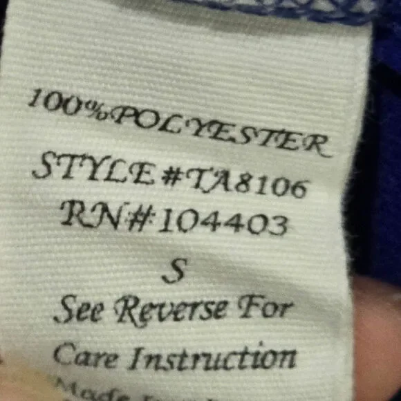 MINE Blue Roll Tab Blouse Small - Picture 6 of 6